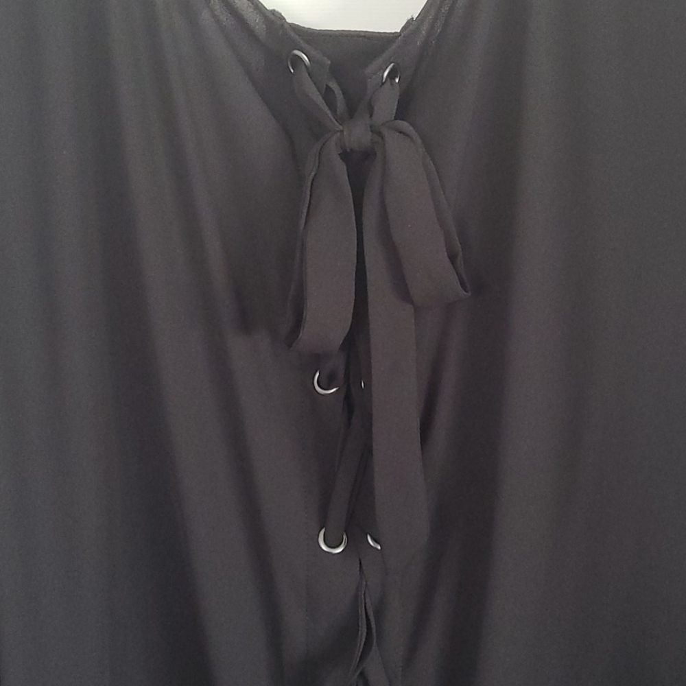 TORRID Black Tie Back Short Sleeve Top